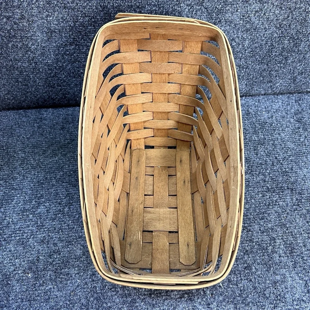 Lot Of 2- '92 Longaberger Handwoven Hanging Leather Strap/ SmallVegetable Basket